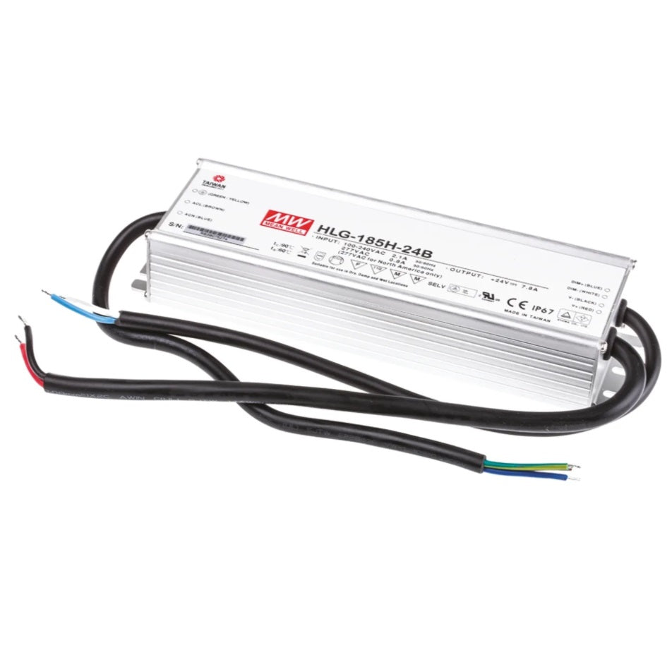 HLG-185H-24B - Mean Well LED Driver HLG-185H-24B 185W 24V LED Driver Meanwell - Easy Control Gear