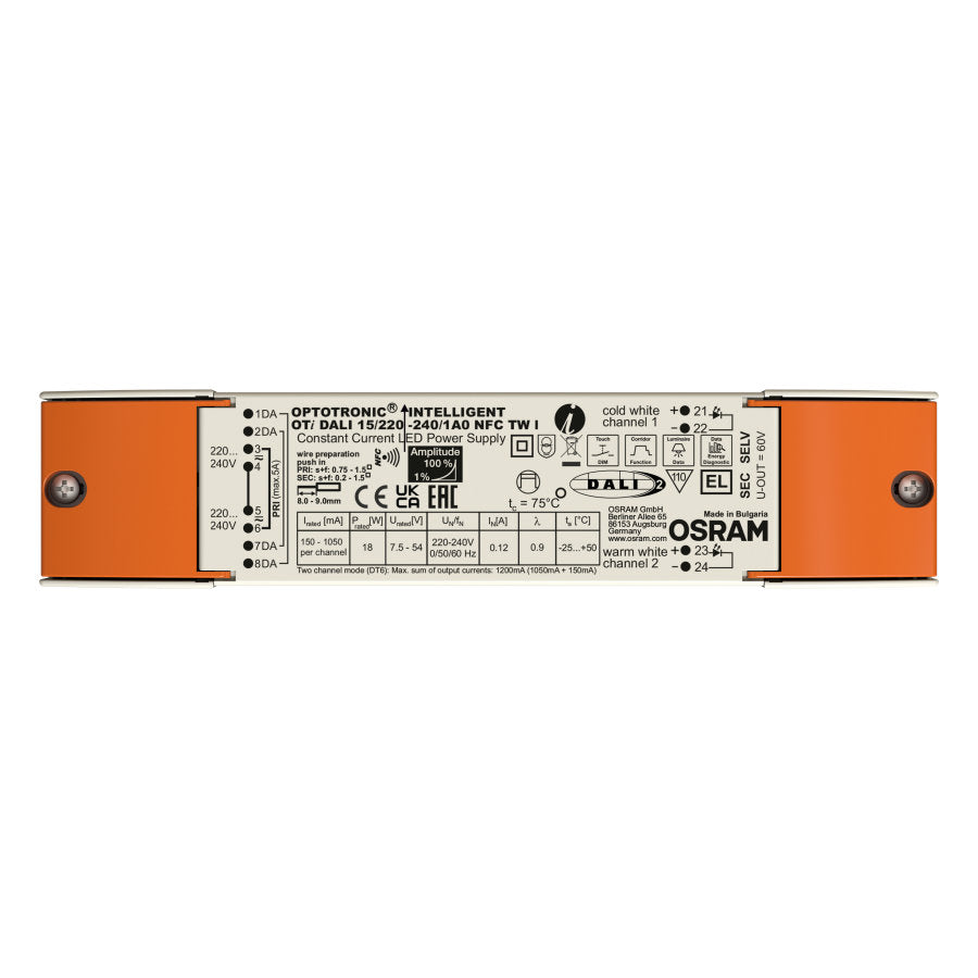 OTi DALI 15/220...240/1A0 NFC TW I DALI Dimmable LED Drivers Osram - Easy Control Gear