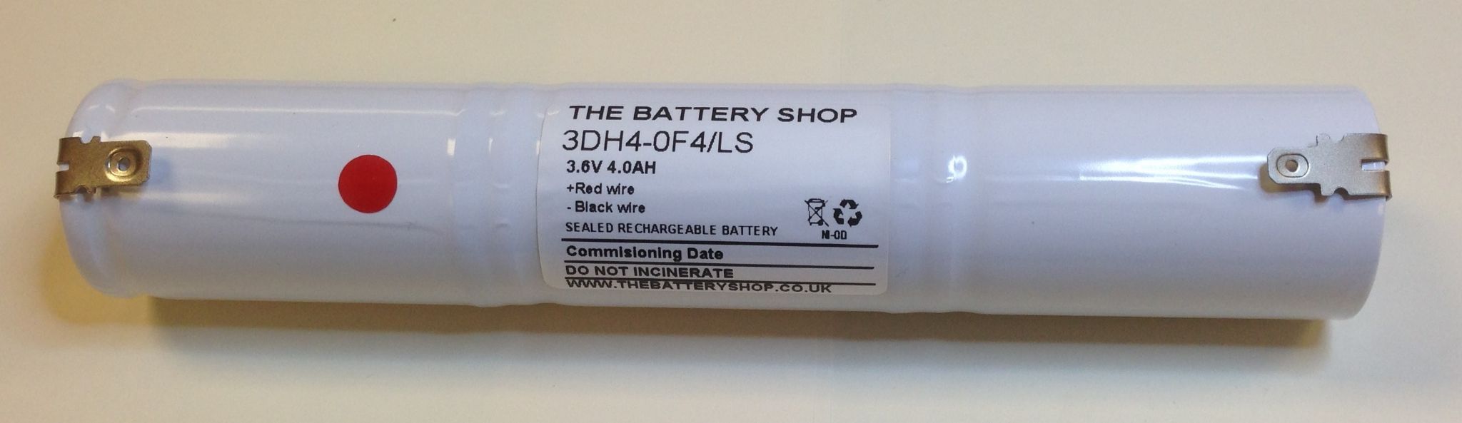 TBS 3DH4-0F4/LS 3.6v 4.0Ah Ni-Cd Emergency Battery Pack (B644, B167/34, B576, B776) Emergency Lighting Batteries The Lamp Company - Easy Control Gear