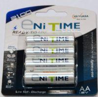 AA 2100mAh Rechargeable Batteries 4 Pack GS Yuasa Eni Time AA Ni-Cd and Ni-Mh Batteries and Battery Packs The Lamp Company - Easy Control Gear
