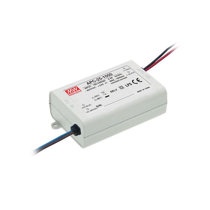 APC-25-S - Mean Well APC-25 Series LED Driver 25W 250mA – 1050mA LED Driver Meanwell - Easy Control Gear