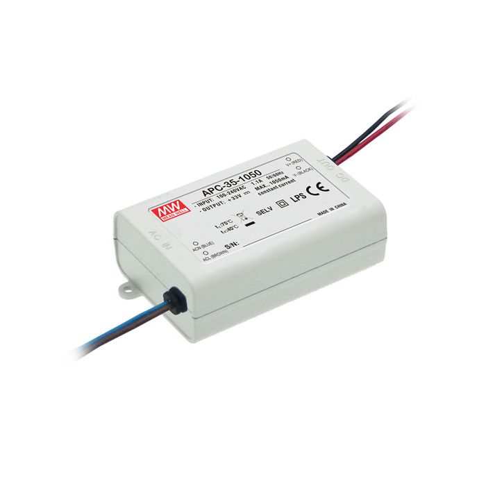 APC-35-1050 - Mean Well LED Driver APC-35-1050  35W 1050mA LED Driver Meanwell - Easy Control Gear
