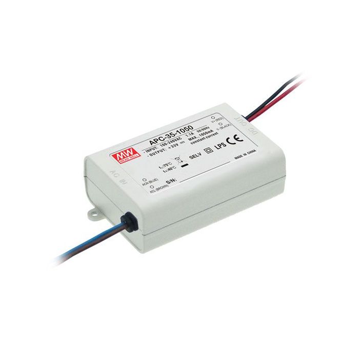 APC-35-S - Mean Well APC-35 Series LED Driver 35W 350mA – 1050mA LED Driver Meanwell - Easy Control Gear