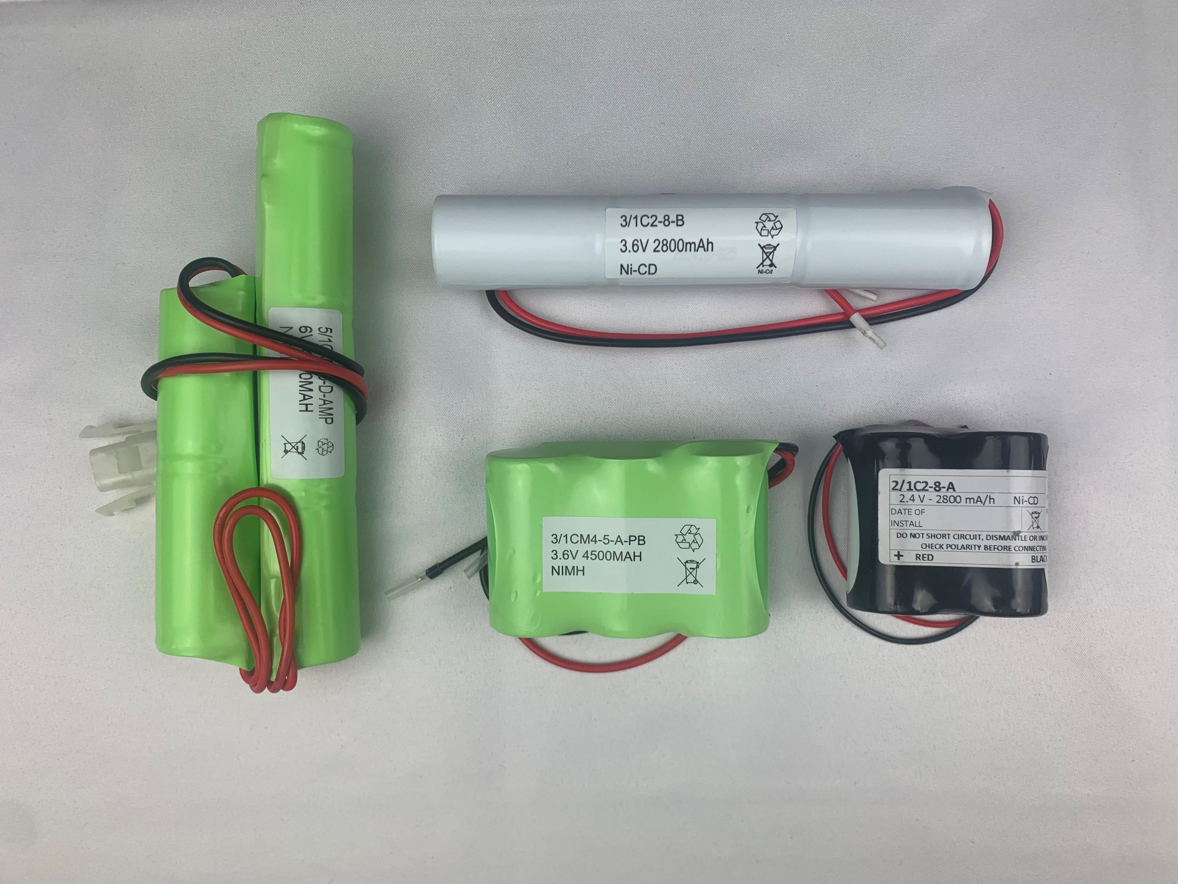 C Size Emergency Batteries Ni-Cd and Ni-Mh 2.8Ah or 4.5Ah C Cell Ni-Cd and Ni-Mh Batteries and Battery Packs Easy Control Gear - Easy Control Gear
