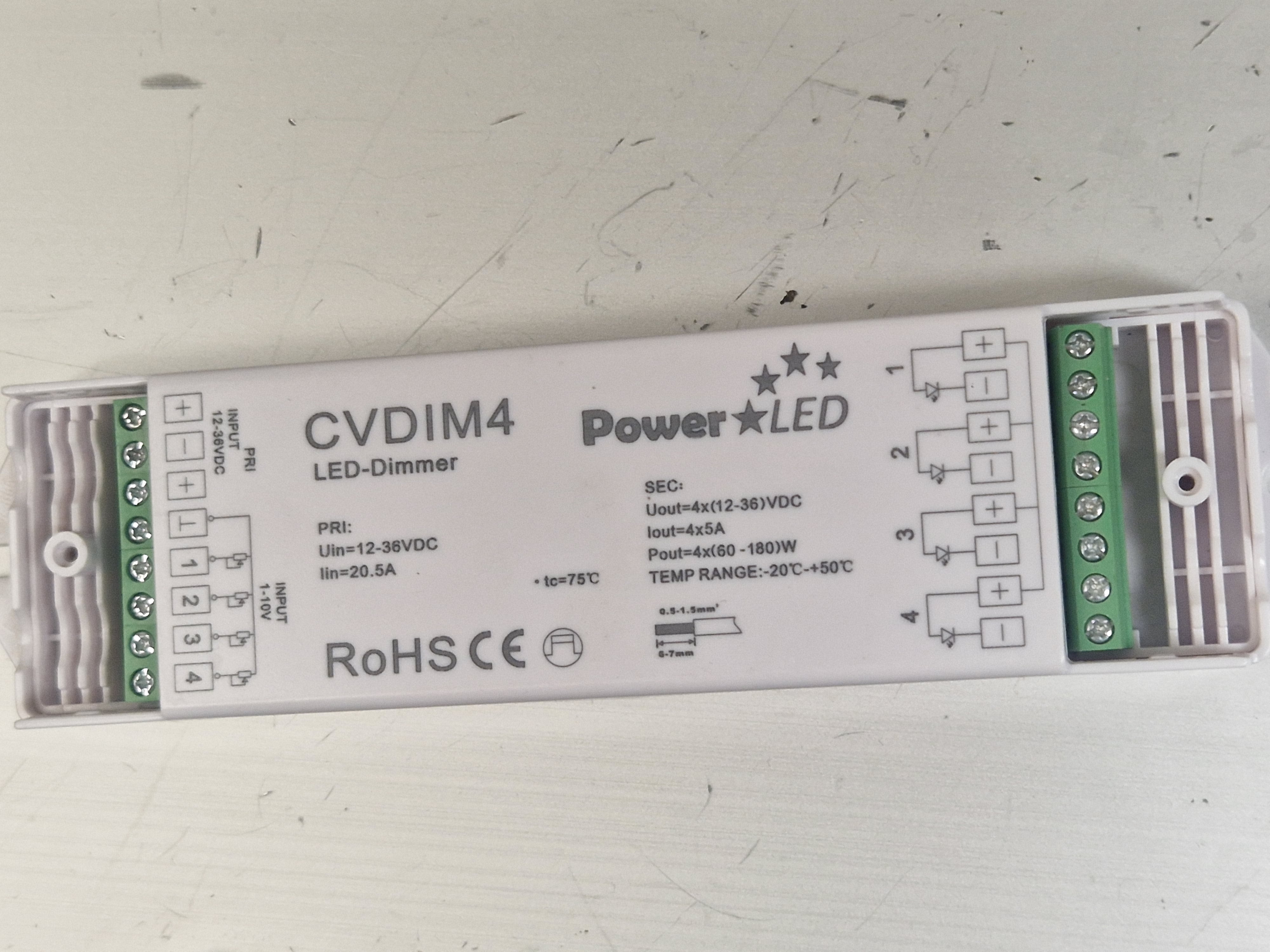 CVDIM4 – 1~10V 4 Channel Dimmer  POWERLED - Easy Control Gear