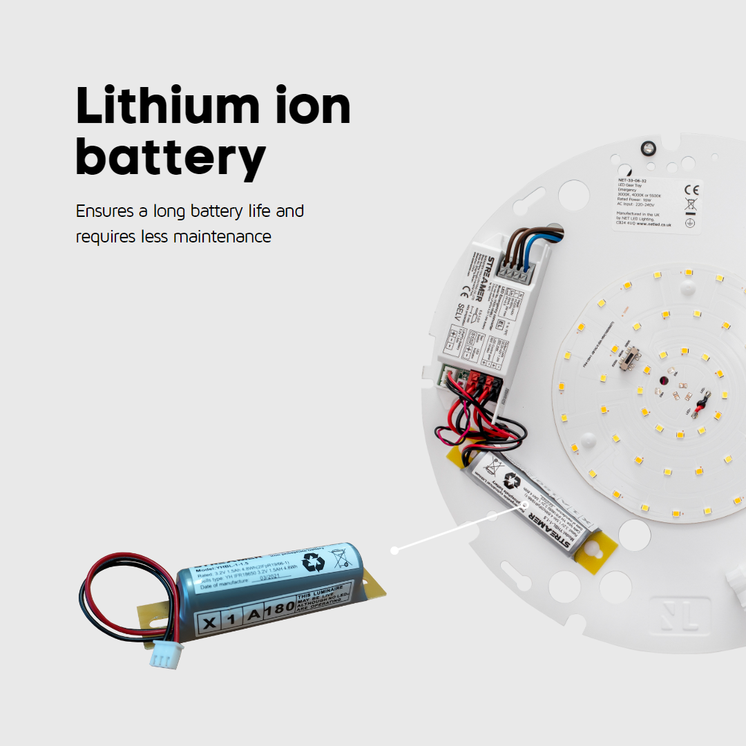 Duxford Gear Tray Tri-Colour 16W ( ~ 28W 2D )   Emergency / Standard /Motion Sensor/Self Test Emergency