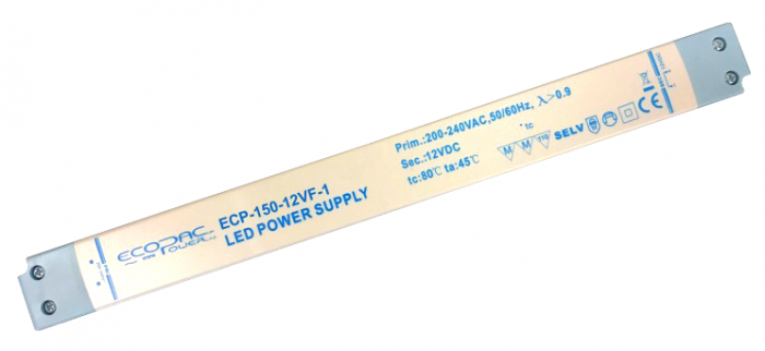 ECP150-VF-1 - Ecopac ECP150-VF-1 Series Slimline Constant Voltage LED Driver 150W 12 – 24V LED Driver Easy Control Gear - Easy Control Gear