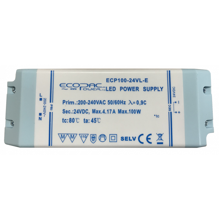 ECP100-ES - Ecopac ECP100E Series LED Driver 100W 12V – 24V LED Driver Easy Control Gear - Easy Control Gear