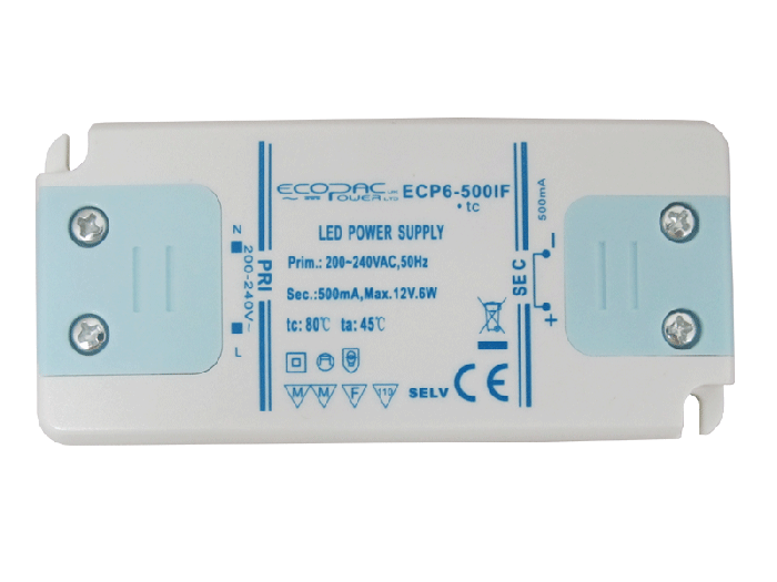 ECP6-500IF - Ecopac LED Driver ECP6-500IF 6W 500mA LED Driver Easy Control Gear - Easy Control Gear