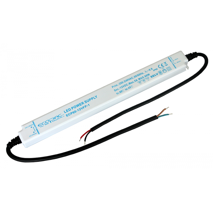 ECP60-12VFP-1 - Ecopac ECP60-12VFP-1 Slimline Constant Voltage LED Driver 60W 12V LED Driver Easy Control Gear - Easy Control Gear