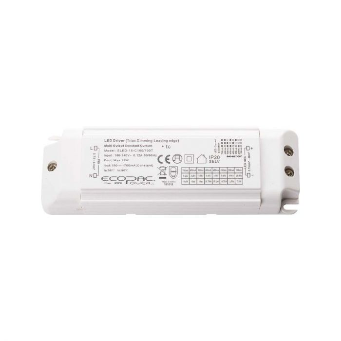 ELED-15-C150/700T  Selectable Constant Current LED Driver 150-700mA LED Driver Easy Control Gear - Easy Control Gear