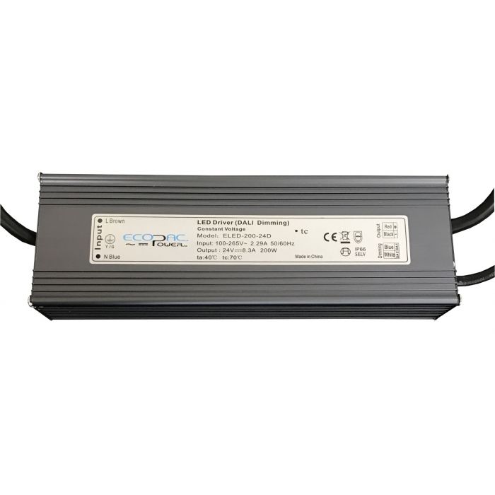 ELED-200-DS - Ecopac Constant Voltage DALI Dimmable LED Driver ELED-200-D Series 200W 12-24V LED Driver Easy Control Gear - Easy Control Gear