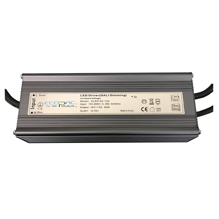 ELED-60-12D - Ecopac ELED-60-12D Dali Dimmable Constant Voltage LED Driver 60W 12V LED Driver Easy Control Gear - Easy Control Gear