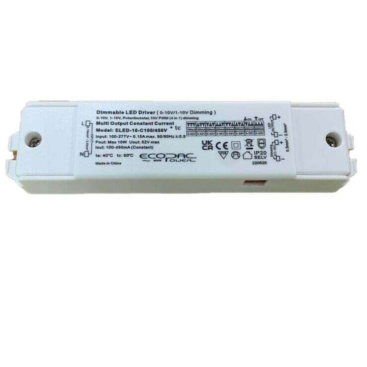 ELED-10-C100/450V Series0-10V Dimmable Constant Current LED Drivers 10W 1-10V Dimmable LED Drivers Ecopac Power - Easy Control Gear