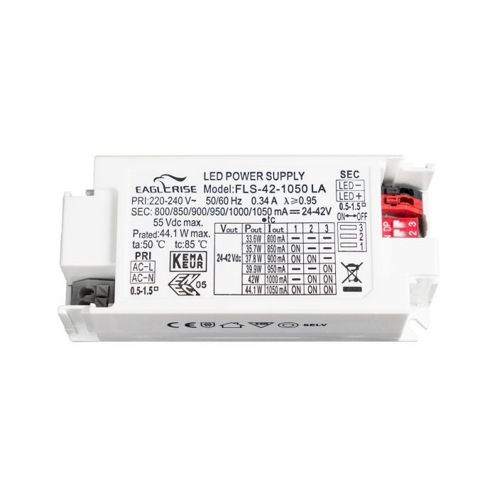 FLS-42-1050 - Eaglerise FLS-42-1050 Selectable Constant Current LED Driver LED Driver Easy Control Gear - Easy Control Gear