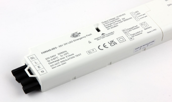 FXR04S-55/3 LED Emergency Module  10v-55v 3 Hour C/W Life-Po batteries Emergency LED Invertors Foxlux - Easy Control Gear
