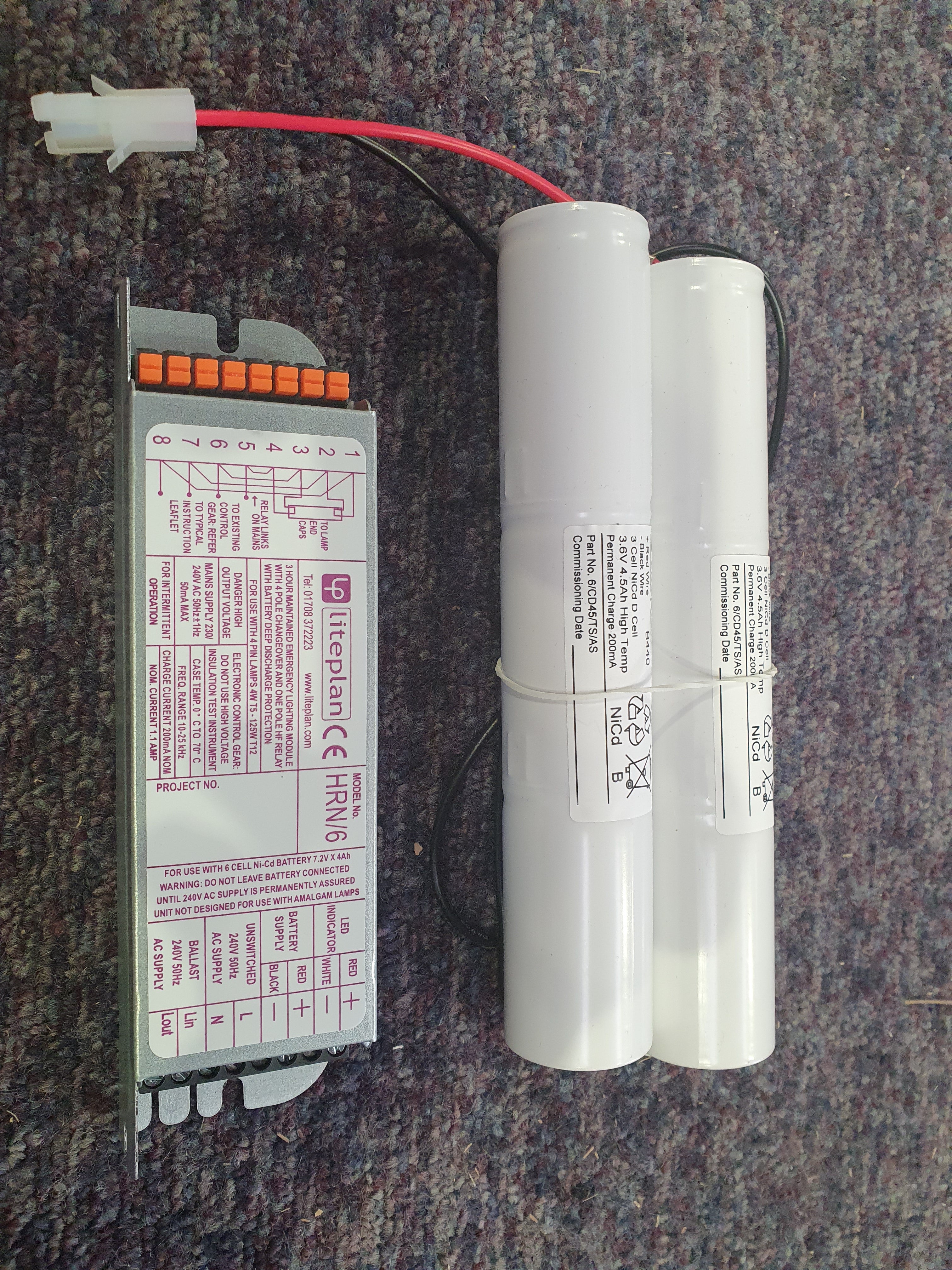 Liteplan HRN 6 Light Conversion Kit Supplied with 3+3 Batteries Emergency Inverter Modules LITEPLAN - Easy Control Gear