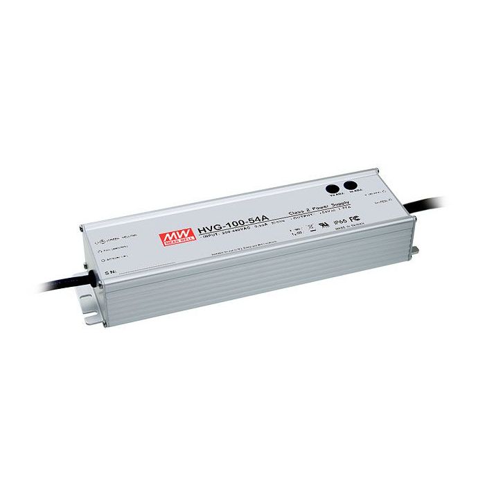 HVG-100-BS - Mean Well HVG-100B Series Dimmable LED Driver 100W 15V – 54V LED Driver Meanwell - Easy Control Gear