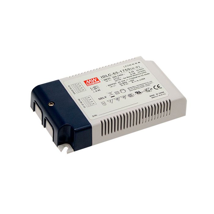 IDLC-65-S - Mean Well IDLC-65 Series LED Driver 63-65.1W 700-1750mA LED Driver Meanwell - Easy Control Gear