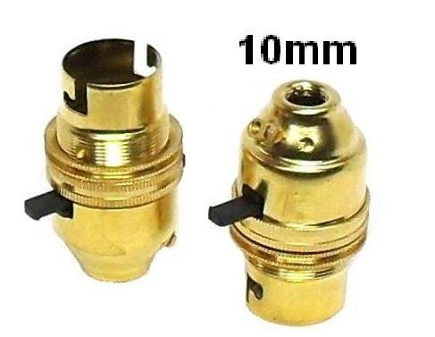 05010 Ecofix BC Lampholder 10mm Switched Brass External Earth - Lampfix - sparks-warehouse