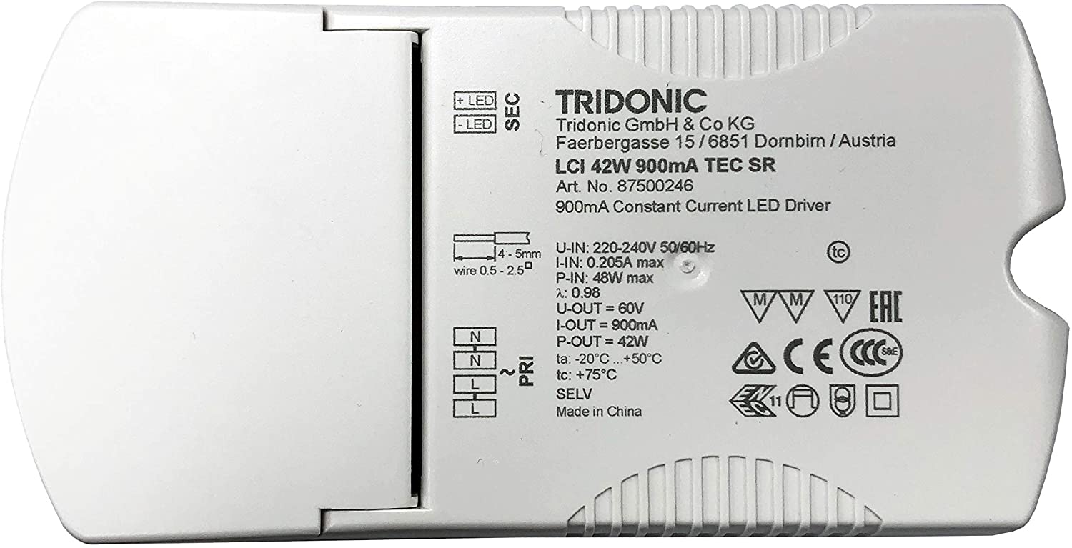 Tridonic LCI 42W 900mA TEC SR LED Driver 87500246 LED Driver Tridonic - Easy Control Gear