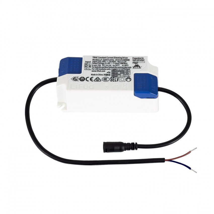 LIFUD TRIAC Dimmable Driver Jack connection Output 25-40 DC 14W LF-GDE014YG LED Driver lifud - Easy Control Gear