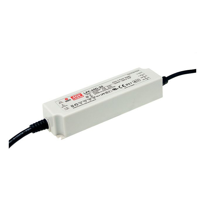 LPF-40D-54 - Mean Well Dimmable LED Driver LPF-40D-54 40W 54V LED Driver Meanwell - Easy Control Gear
