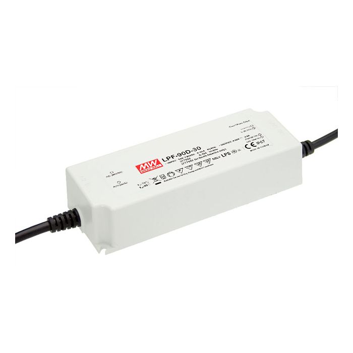 LPF-90-24 - Mean Well LED Driver LPF-90-24 90W 24V LED Driver Meanwell - Easy Control Gear