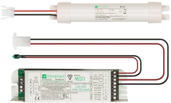 LitePlan NED/3/80-K Module, Battery and Charge LED Indicator from Lite-Plan Emergency Inverter Modules LITEPLAN - Easy Control Gear