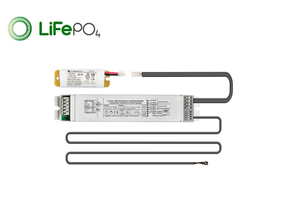 Liteplan  NLP/1/80-K LED Emergency Conversion Pack, Integral Installation, LiFePO4 Battery, Emergency LED Invertors LITEPLAN - Easy Control Gear