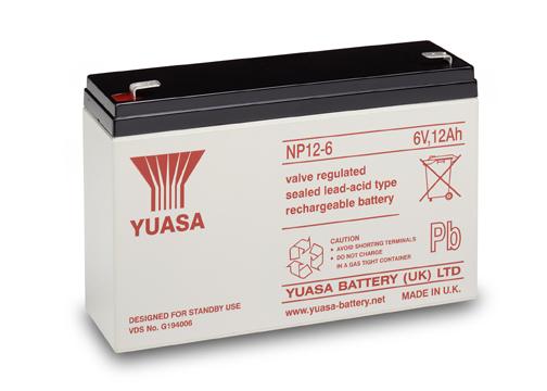 NP12-6 Yuasa 6v 12Ah Lead Acid Battery Yuasa NP Industrial Batteries The Lamp Company - Easy Control Gear
