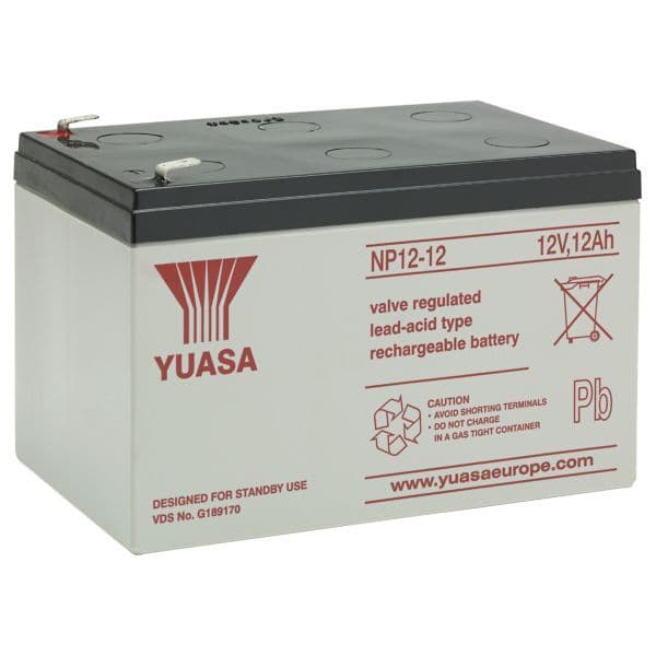 Yuasa NP12-12 Lead Acid Battery 12v 12Ah Batteries YUASA - Easy Control Gear