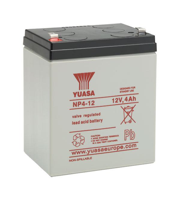 YUASA NP4-12 - BATTERY, LEAD-ACID 12V 4AH Batteries YUASA - Easy Control Gear
