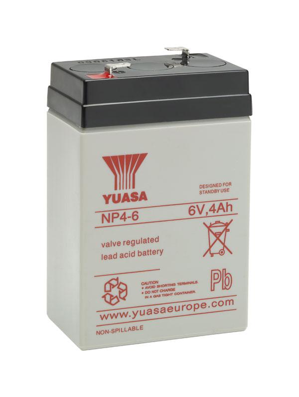 YUASA NP4-6 - BATTERY, LEAD-ACID 6V 4AH Batteries YUASA - Easy Control Gear