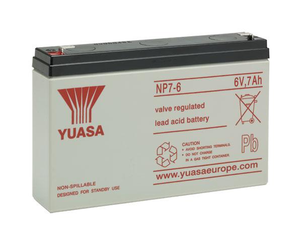 YUASA NP7-6 - BATTERY, LEAD-ACID 6V 7AH Batteries YUASA - Easy Control Gear