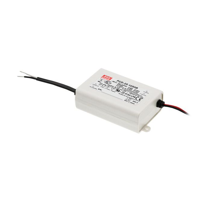 PCD-25-S - Mean Well PCD-25 Series LED Driver 20W – 25W 350mA – 1400mA LED Driver Meanwell - Easy Control Gear