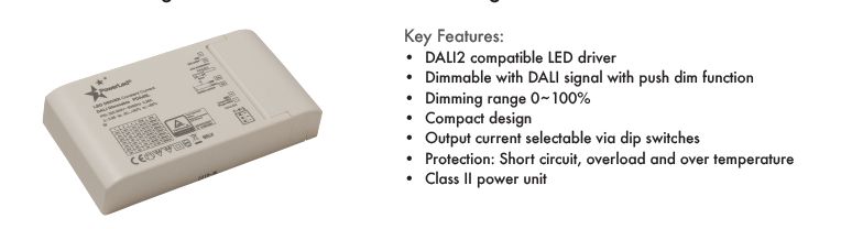 PDA45L Multi Current Dali 2 Driver POWERLED - Easy Control Gear