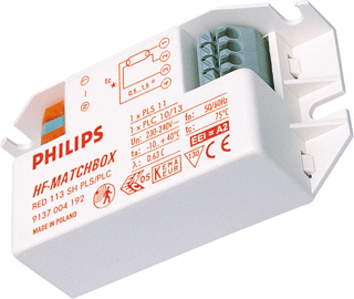 PHILIPS - HFMRED118SH-PH 1X18w TL5 HF C/Strt M/bx Red Ballst ECG-OLD SITE PHILIPS - Easy Control Gear