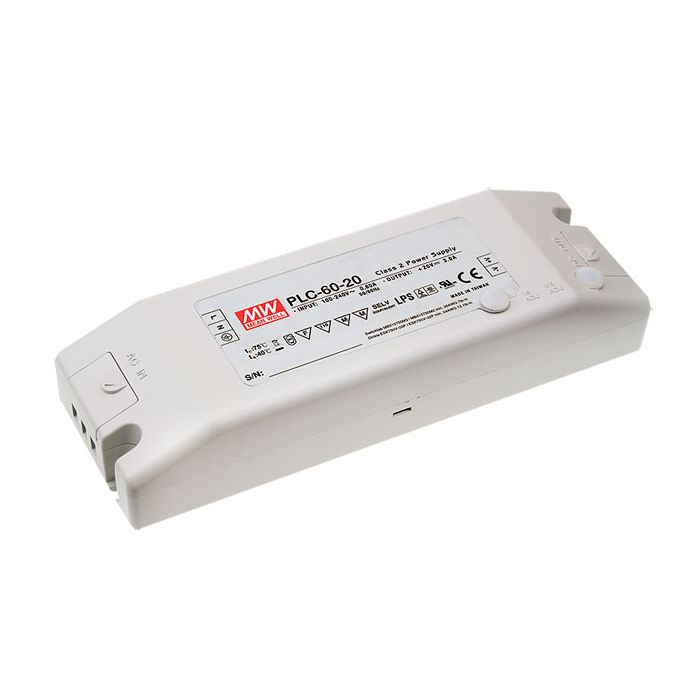 PLC-60-12 - Mean Well LED Driver PLC-60-12  60W 12V LED Driver Meanwell - Easy Control Gear
