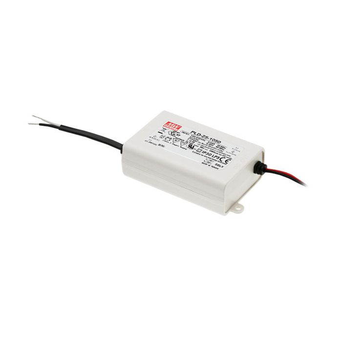 PLD-25-S - Mean Well PLD-25 Series LED Driver 20W - 25W 350mA – 1400mA LED Driver Meanwell - Easy Control Gear