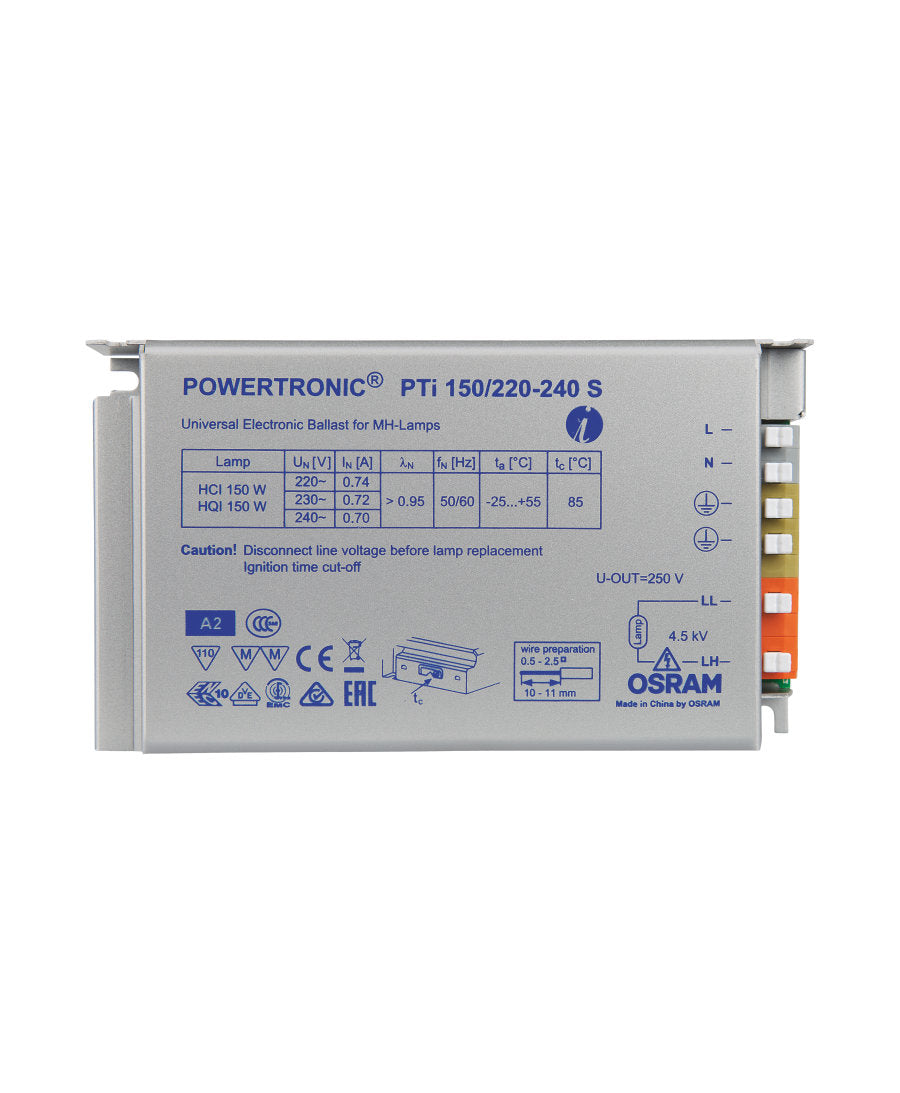 LEDVANCE/OSRAM - PTI150S-OS 150w Powertronic Ballast no Cable Clamp ECG-OLD SITE LEDVANCE/OSRAM - Easy Control Gear