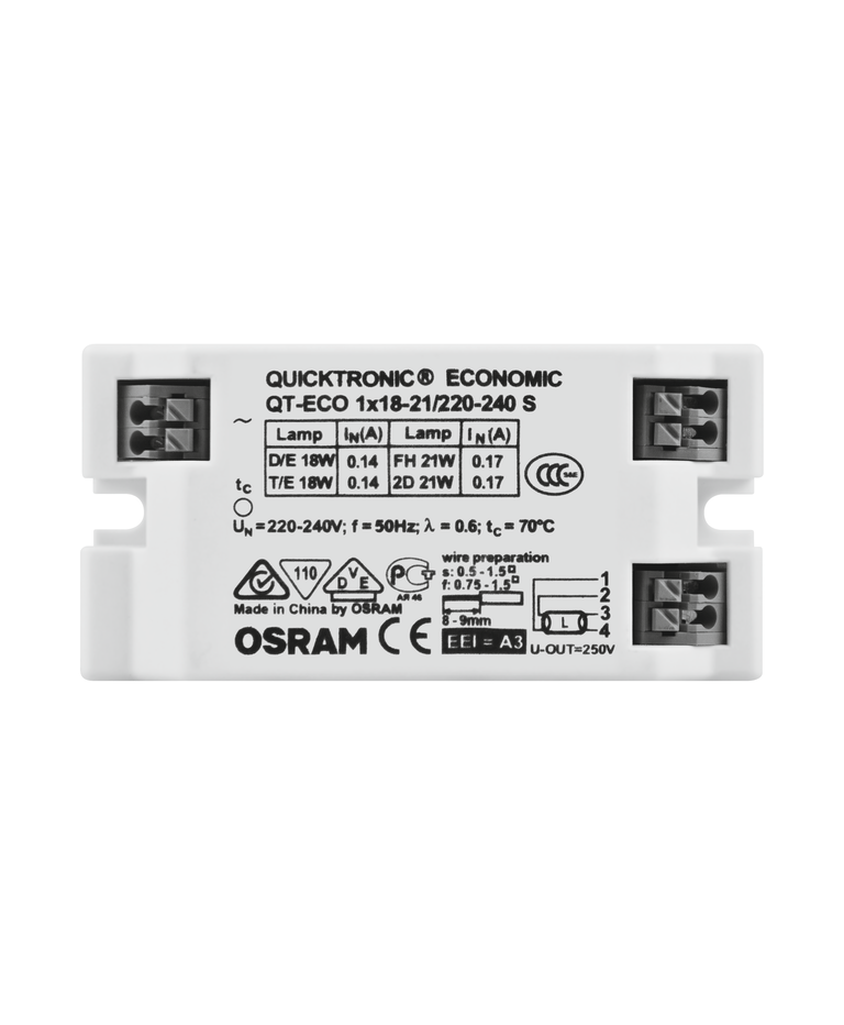 LEDVANCE/OSRAM - QTECO118-21-OS 1x18/21w DE/TE Electronic Ballast Square ECG-OLD SITE LEDVANCE/OSRAM - Easy Control Gear