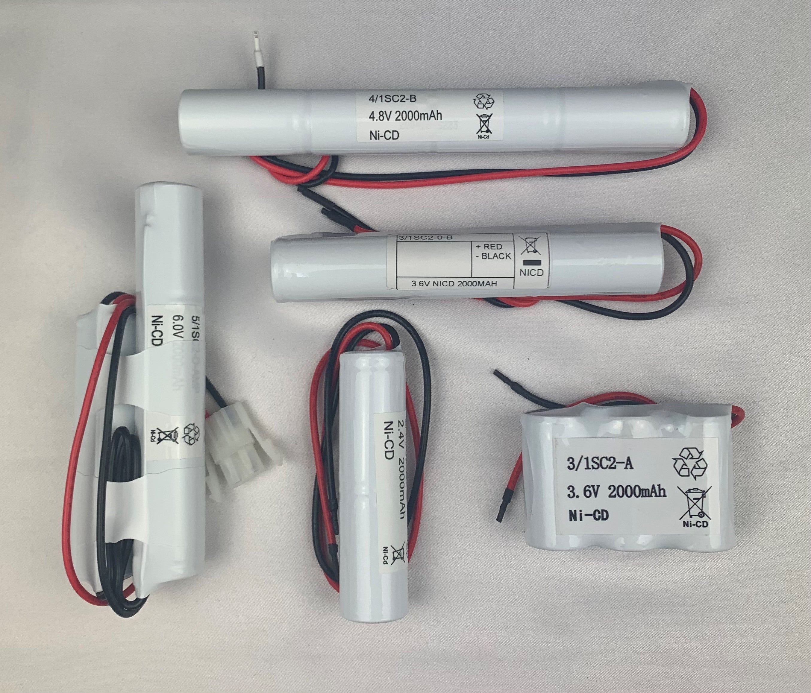 Sub C Ni-CD 1.5Ah 1.6Ah 2.0Ah 2.4v 3.6v 4.8v 6.0v Emergency Lighting Batteries Easy Control Gear - Easy Control Gear
