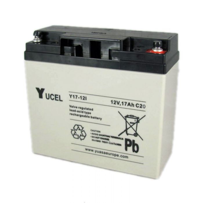 YUASA Y17-12 - BATTERY, LEAD ACID 12V 17AH, YUCEL Batteries YUASA - Easy Control Gear