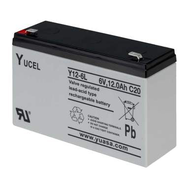 YUASA Y12-6L - BATTERY, LEAD ACID 6V 12AH, YUCEL Batteries YUASA - Easy Control Gear